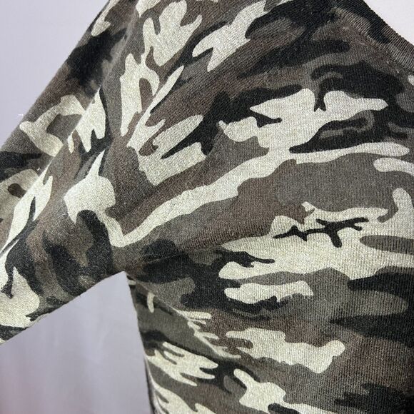 Sanctuary Camo Sweater Tight Knit Cotton Blend Women's Size S Small - Picture 5 of 8